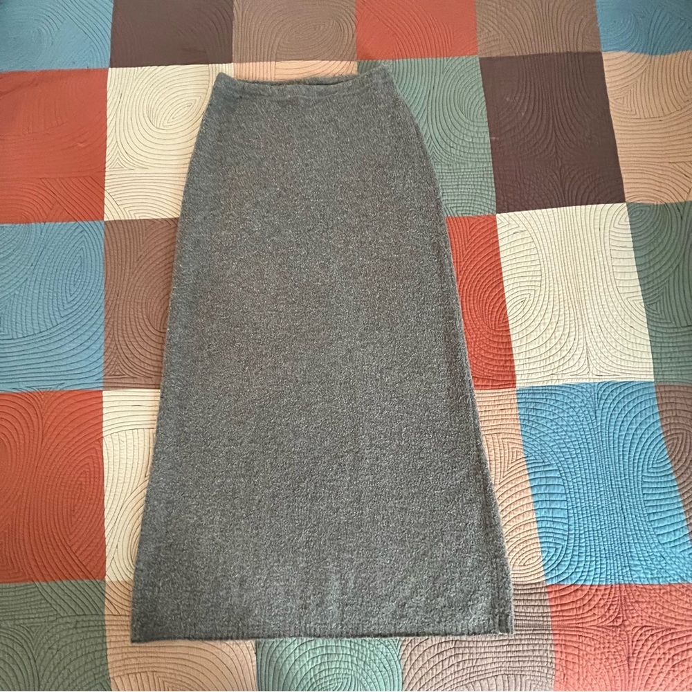 Taupe knit maxi skirt